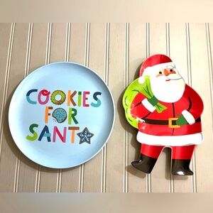 Wondershop Festive Santa Plate Set Cookies For Santa Holiday Christmas NWT
